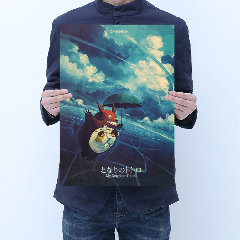 Poster trang trí in hình hoạt hình Totoro