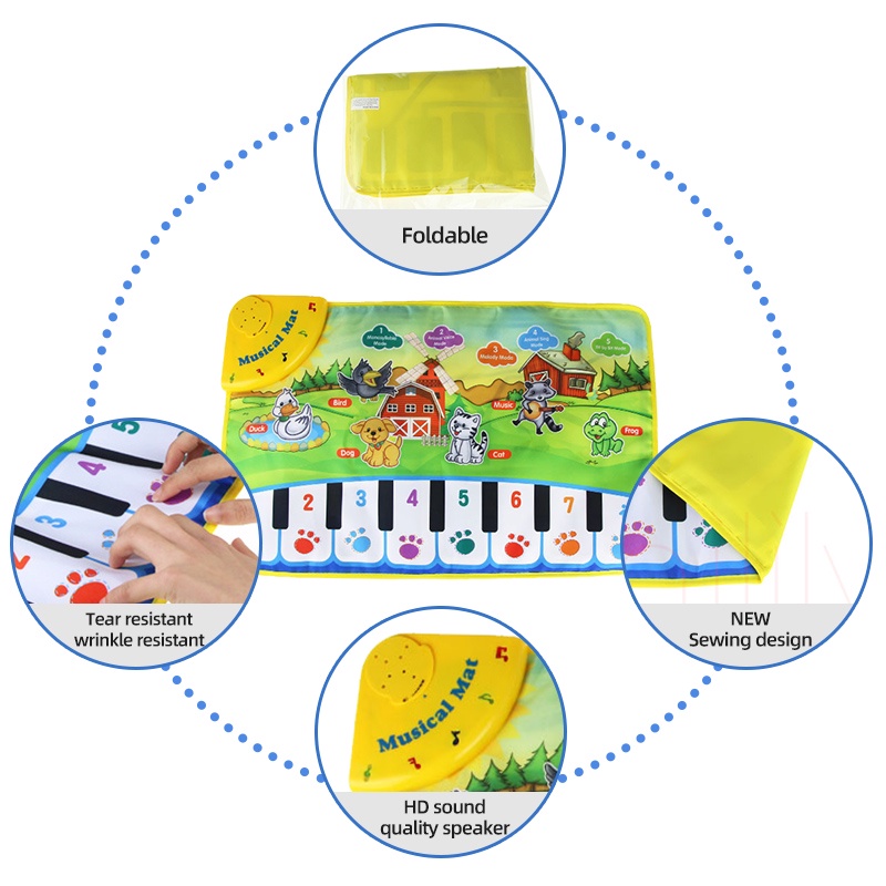 Coolplay Thảm âm nhạc kiểu dáng đàn piano xinh xắn cho các bé