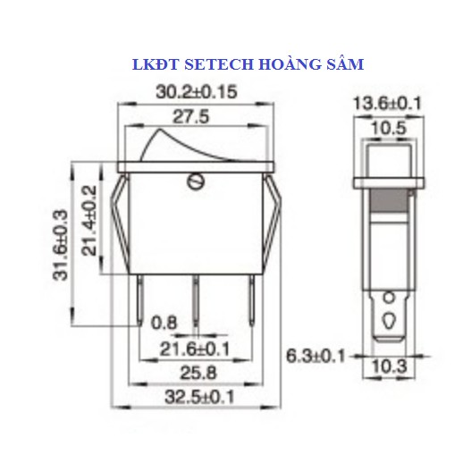 Công tắc bập bênh 2 chế độ(ON-OFF) KCD3-101N 15A-250V có đèn báo