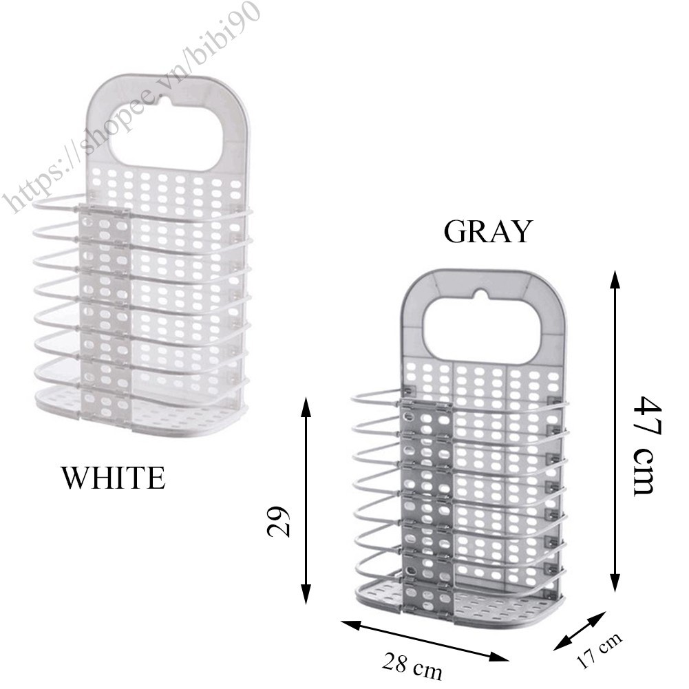 Giỏ đựng quần áo trước khi giặt treo tường gấp gọn tiện lợi (MS05)