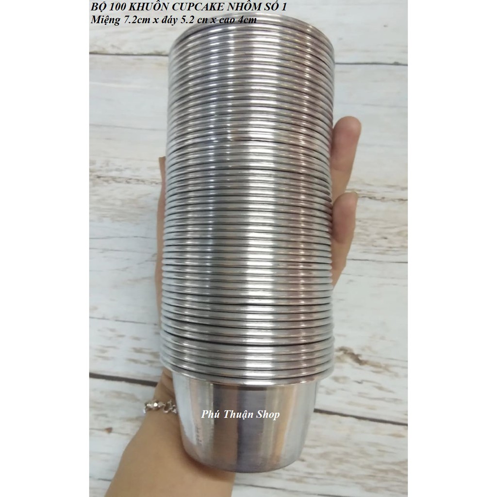COMBO 20 KHUÔN CUPCAKE NHÔM TỪ 5 CM ĐẾN 7.2 CM