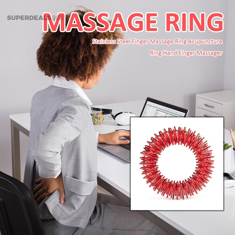 Nhẫn đeo massage bấm huyệt thư giãn cho ngón tay bằng thép không gỉ tiện dụng