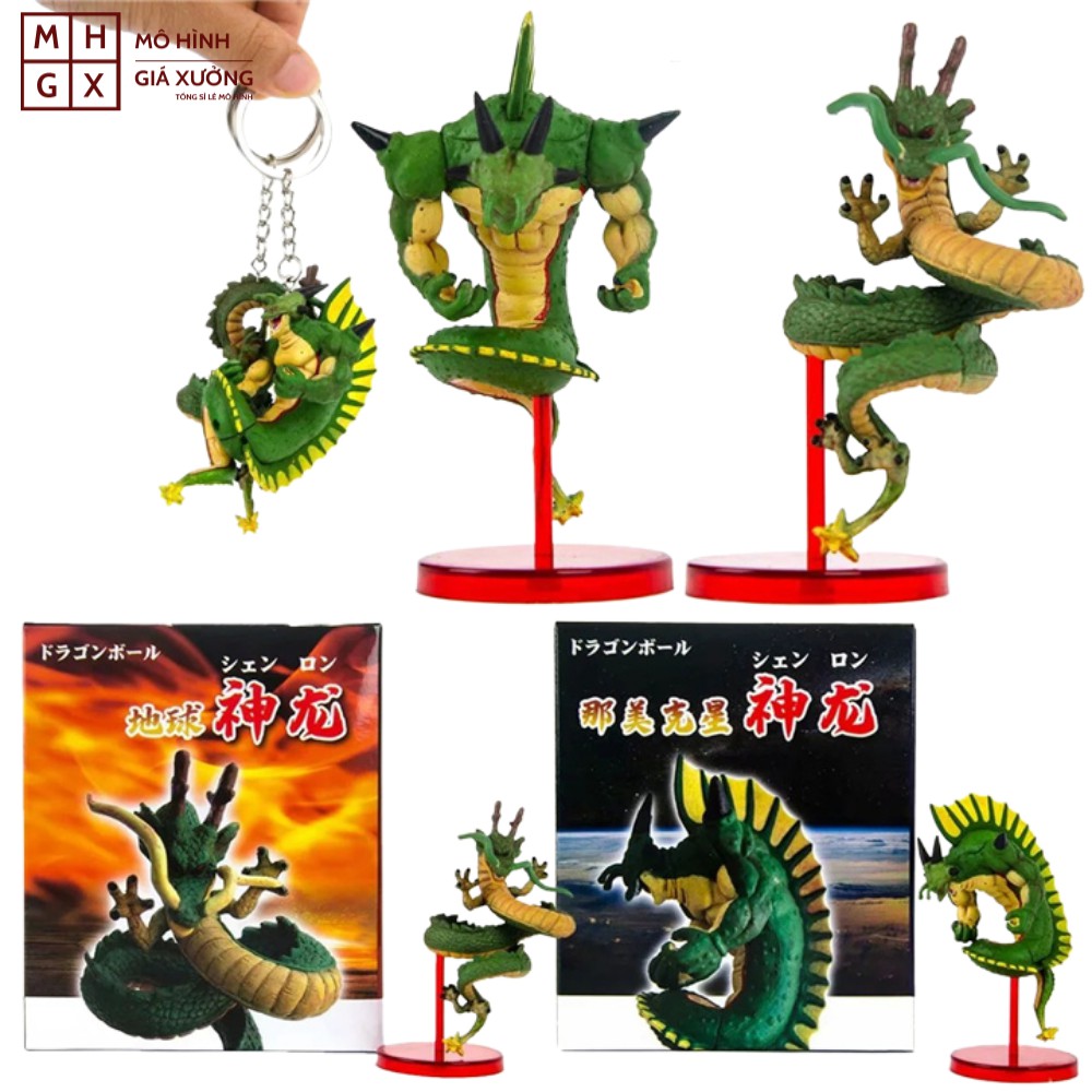 Mô hình Rồng Shenron và Porunga - Cao 9cm , Có Thể Làm Móc Chìa Khóa - Tượng Figure Songoku Dragonball