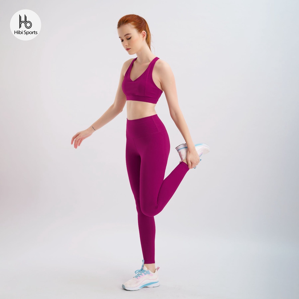 Set đồ tập yoga Hibi Sports H133 Limited Edition - Áo bra 4 dây đan nơ, quần lưng