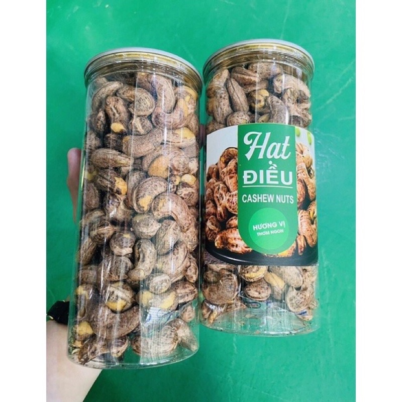 500Gr Hạt Điều Rang Muối Loại A+ Cao Cấp Hộp Nắp PET