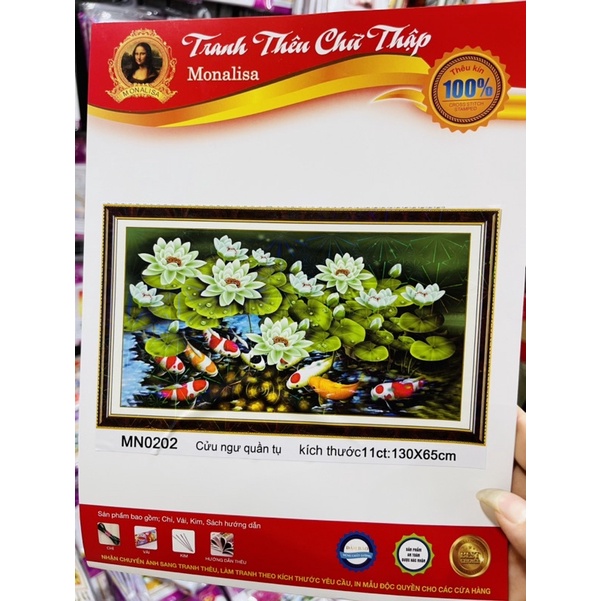 Tranh Thêu Kín Cửu Ngư Quần Hội Mn0202,Mn0203