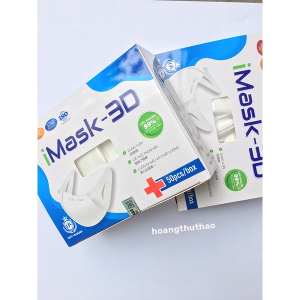 Hộp 50 chiếc Khẩu trang IMask 3D Duy Khánh kháng khuẩn công nghệ Nhật Bản loại mới | BigBuy360 - bigbuy360.vn
