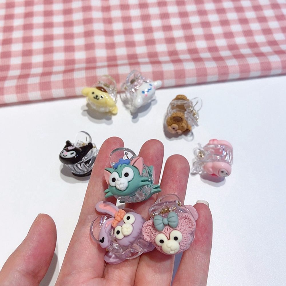 Kẹp Tóc Mini Trong Suốt Họa Tiết Hoạt Hình Dễ Thương Phong Cách Hàn Quốc