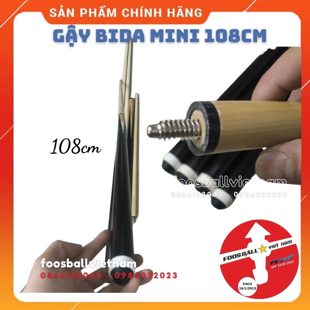Phụ kiện cơ gậy bida mini trẻ em giá rẻ 1 khúc dài 90cm, loại 2 khúc dài 108cm, và 123cm