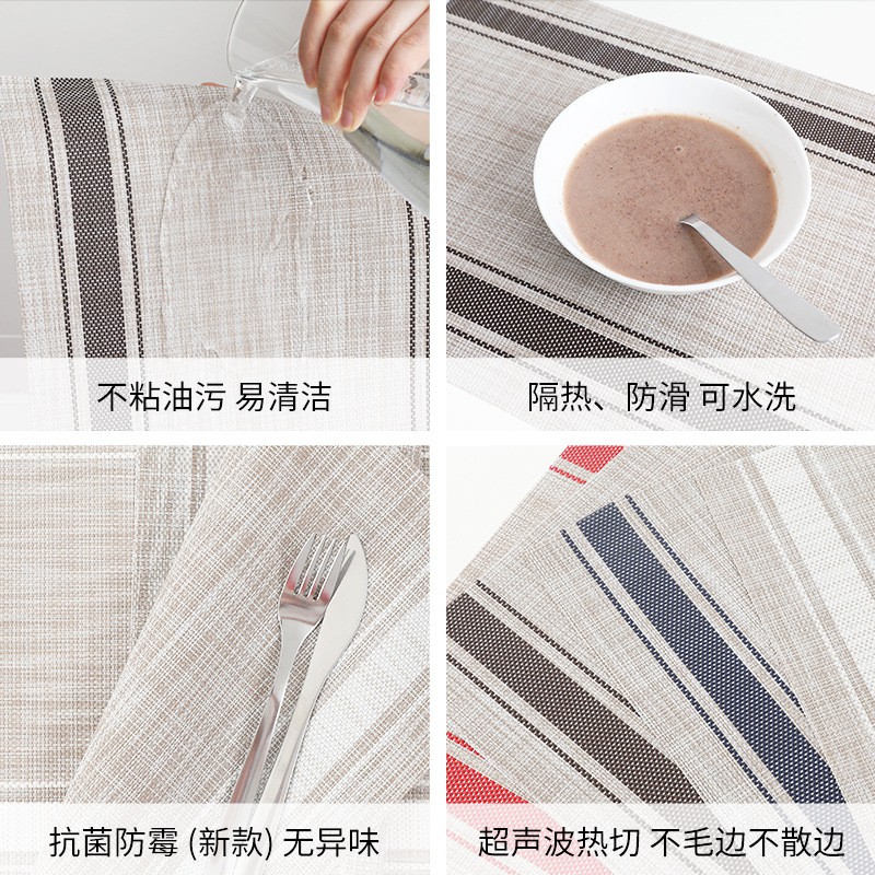 Waterproof Table Runner PVC Table Banner Striped Table Mat Skyrayhome