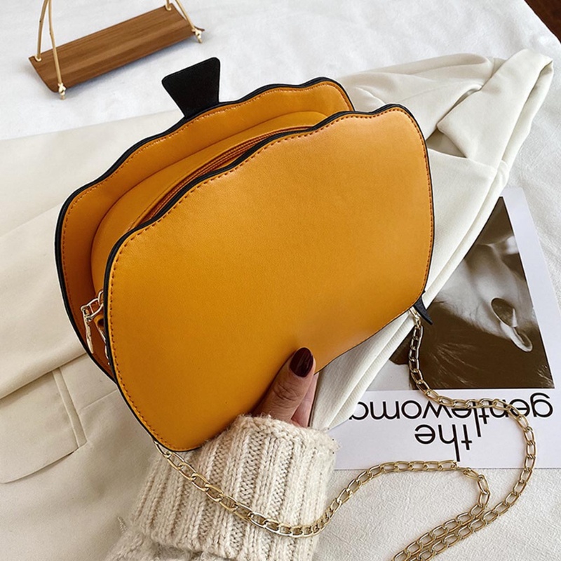 Túi Da PU Đeo Chéo Vai Hình Quả Bí Ngô Dơi Thời Trang Cho Nữ