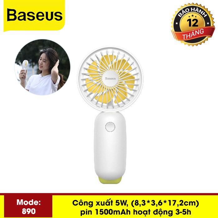 Quạt Mini Cầm Tay - Quạt Tích Điện Cầm Tay Pin Sạc Baseus F890 (Portable Rechargeable Mini USB Hand Fan)