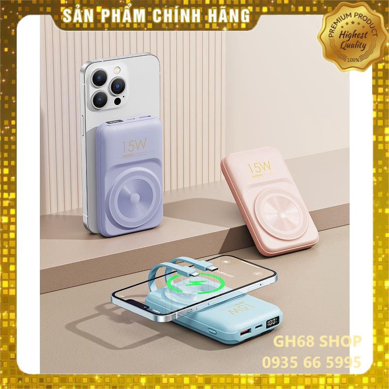 Pin sạc dự phòng sạc nhanh 22.5w Remax Mini RPP-281* 10.000mAh - Sạc Không Dây 15W (Sạc nhanh) BH 12 tháng