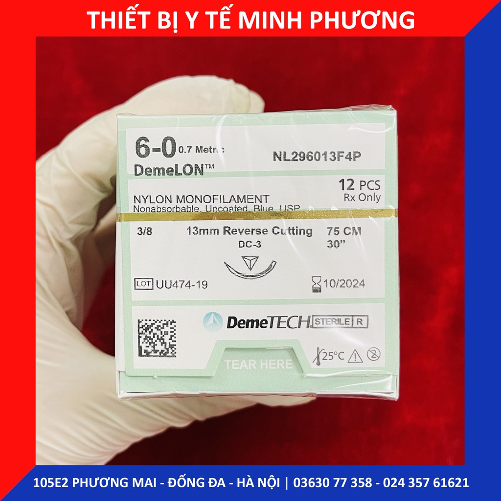 [ĐẠI LÝ PHÂN PHỐI] Bán lẻ Chỉ khâu DEMELON DEMETECH Nylon không tiêu dùng trong phẫu thuật số 6/0