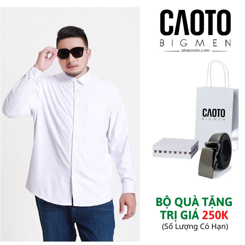 Áo Sơ Nam Size Lớn Trơn Tay Dài Trắng Thoáng Mát – Áo Sơ Mi Nam Size Lớn 2XL 3XL 4XL 5Xl 6XL 7XL 8XL