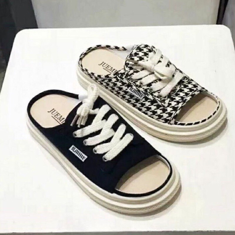 (Xả lỗ)  Giày sục hồ ly đính đá sang chảnh