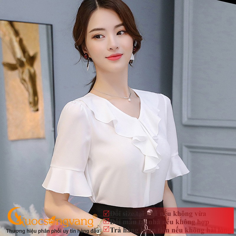 Áo sơ mi nữ trắng áo sơ mi công sở nữ GLA261 Cuocsongvang