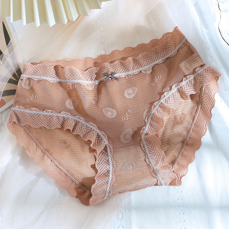 Quần lót ren lụa Mina đính nơ họa tiết quả bơ, quần chip ngọt ngào sexy QR210