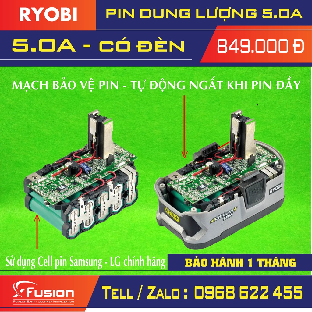 Pin ryobi 5.0