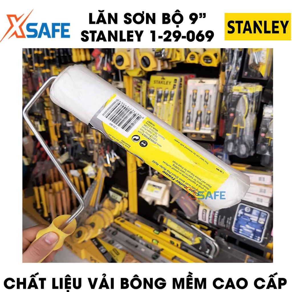 Lăn sơn STANLEY 1-29-069 9 inch Con lăn sơn nước Stanley bông lăn vải mềm mịn, đường lăn mịn, khung lăn cao cấp