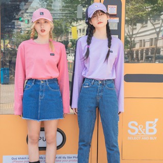 Usthebasic - Áo thun trơn tay dài Unisex Basic