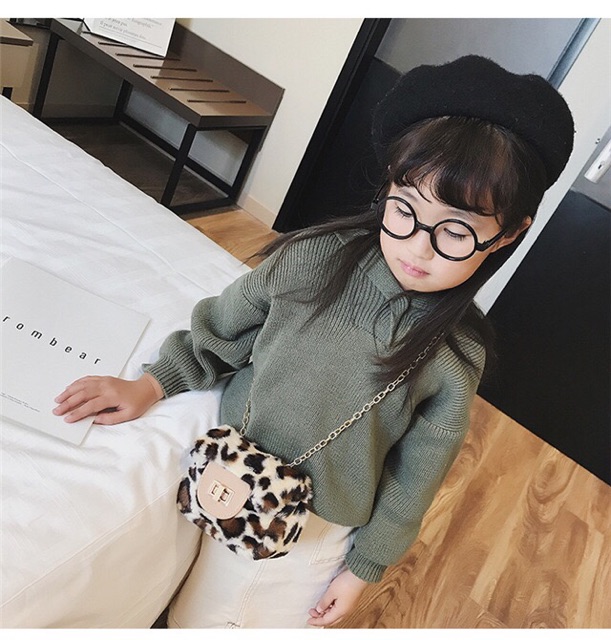 Túi đeo chéo lông báo mini mẹ và bé sang chảnh