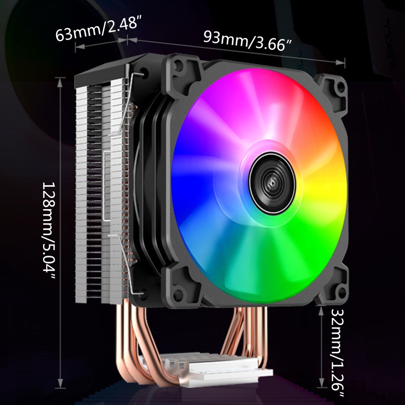 Quạt Tản Nhiệt CPU 3 Ống Dẫn Nhiệt 9CM 4 Dây Đèn LED RGB CR1300
