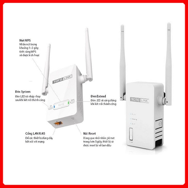 [COMBO 2 Bộ EX 200 ] Bộ kích sóng Wifi TotoLink EX200 Chuẩn tốc độ 300Mbps Chính Hãng - BH 24 Tháng | BigBuy360 - bigbuy360.vn