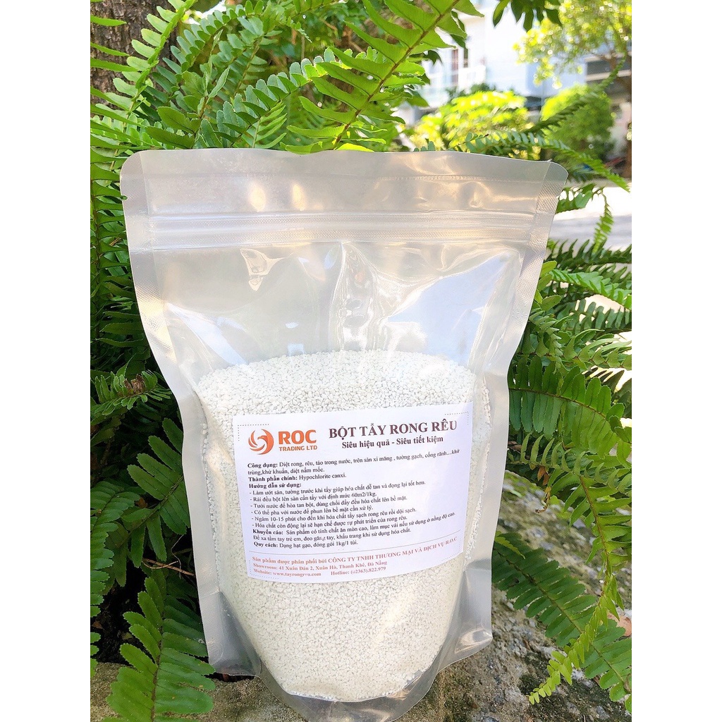 Bột tẩy rong rêu trên nền xi măng - Túi 0.5kg - Sạch ngay trong 1 lần xử lý