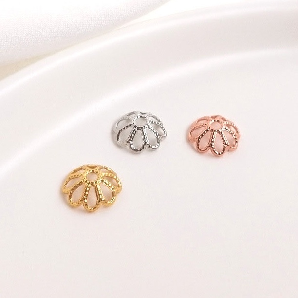 [CHR10] - Phụ kiện trang sức (DIY) - Gói 20 hạt Charm hoa 8 cánh bao ngăn cách hạt làm vòng cổ vòng tay