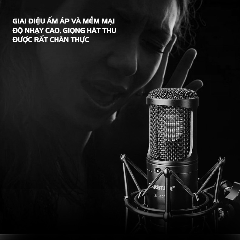 Mic Thu Âm Livestream Hát Karaoke Takstar GL-400 Lọc Ồn, Độ Nhạy Cao, Tần Số Rộng Chính Hãng Cao Cấp Bảo Hành 1 Năm