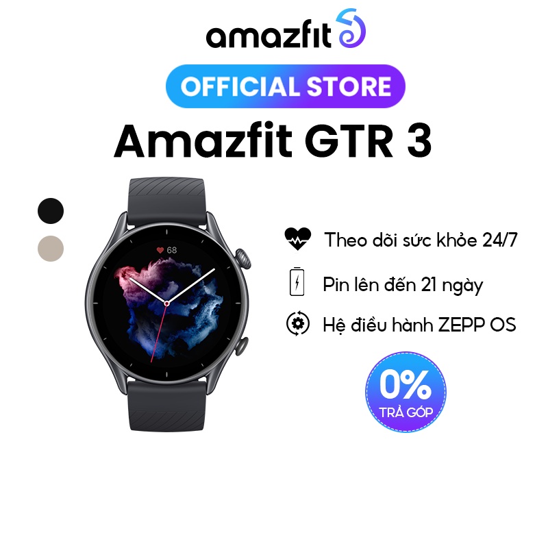 [Mã ELMAZ10 giảm 10% đơn 500K] Amazfit GTR 3 - Đồng hồ thông minh Amazfit GTR 3 - Pin 21 ngày | BH Chính hãng 12 tháng