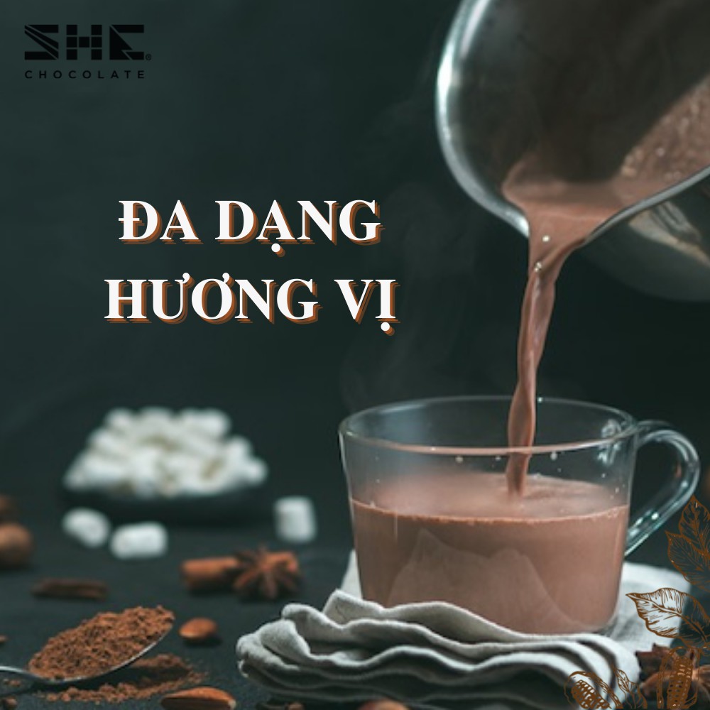 [Pha uống siêu ngon] Socola bột SHE Nguyên bản - Nguyên chất 100% - Hũ 170g - SHE Chocolate - Pha chế đa dạng --SHENB170