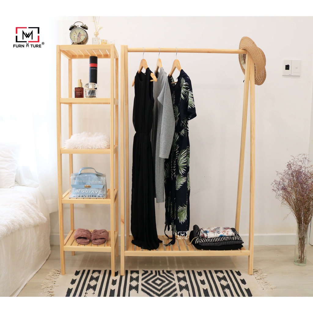 Combo giá treo quần áo về kệ trang trí 5 tầng thương hiệu MW FURNITURE