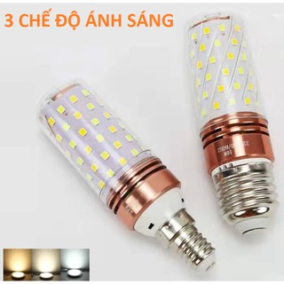 Bóng led bắp e14 e27 3 chế độ sáng 12w