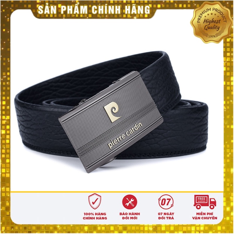 Thắt Lưng Nam Pierre Cardin Da Bò nguyên tấm Dây nịt Nam cao cấp khóa tự động Hợp Thời Trang sang trọng đẳng cấp