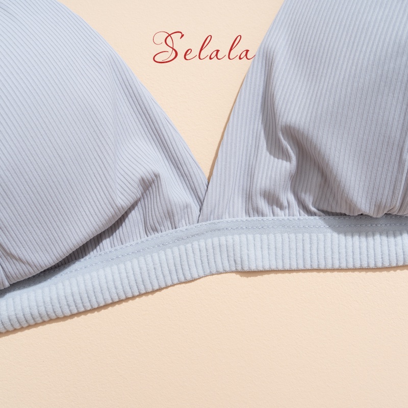 Áo Bra Selala Gân Tăm Dây Mảnh Khoét Ngực Sâu BR07