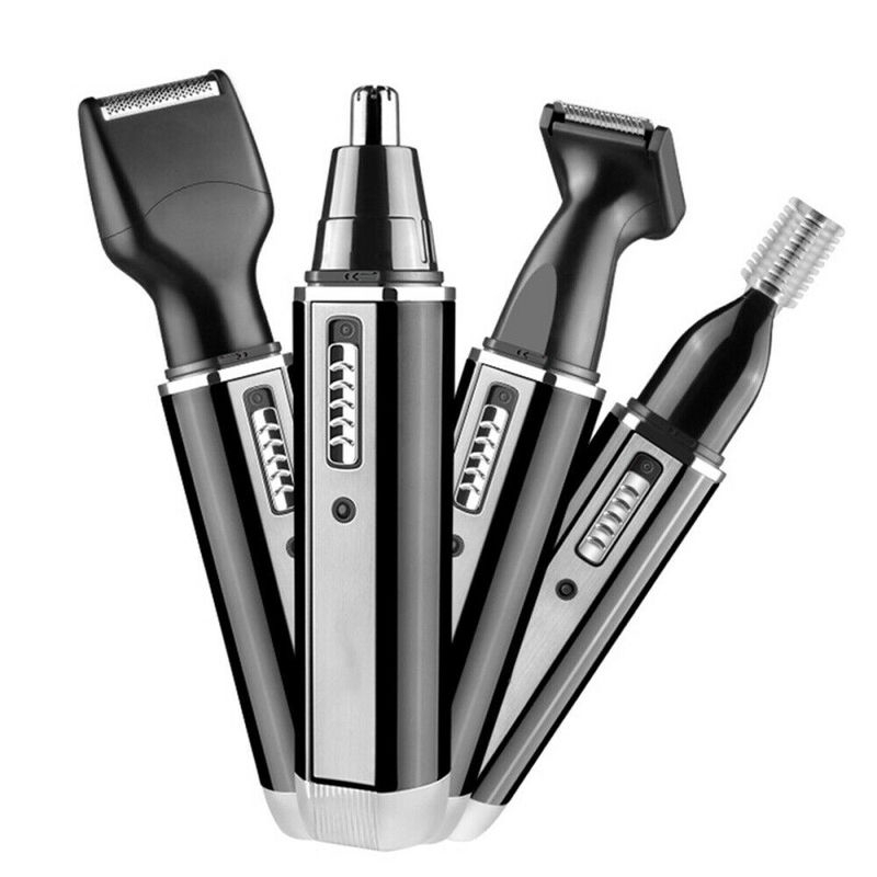 [Hàng mới về] Máy tỉa lông mũi/tai 4 trong 1 sạc USB chạy điện bền bỉ chăm sóc mặt cho nam