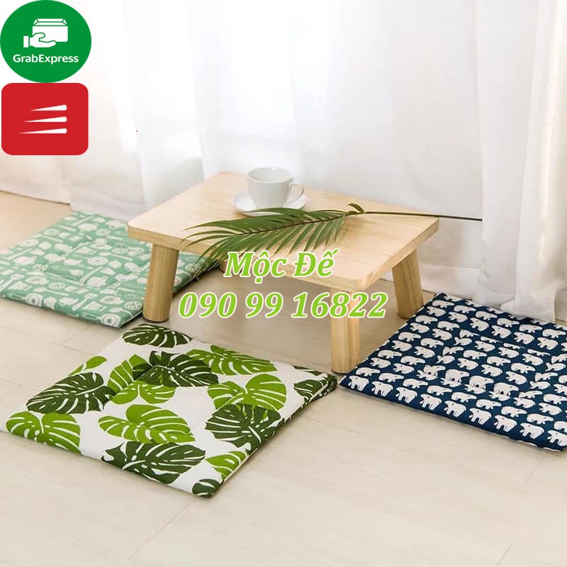 Nệm Ngồi Bệt 40x40x3cm MỘC ĐẾ Nhiều Màu Phong Cách Ngồi Bàn Trà Nhật