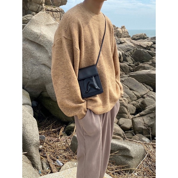 Túi Đeo Chéo Đựng Điện Thoại Ngăn Ngoài Nhăn