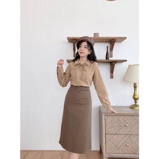 Chân váy chữ a công sở dài che gối, chân váy chữ a dài 70cm