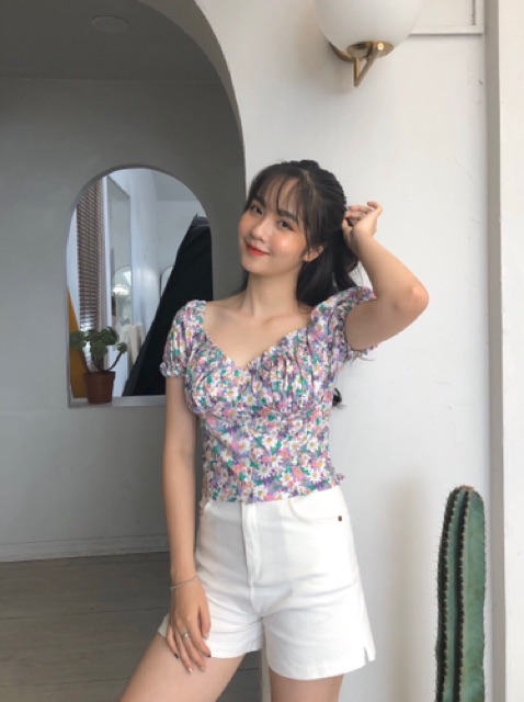 Áo hoa nhí chun lưng