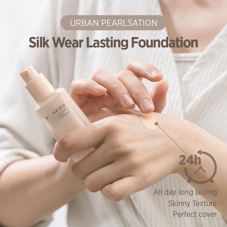 SET Phấn Nước VÀ Kem Nền Klavuu Urban PearlSation Silk Wear Lasting