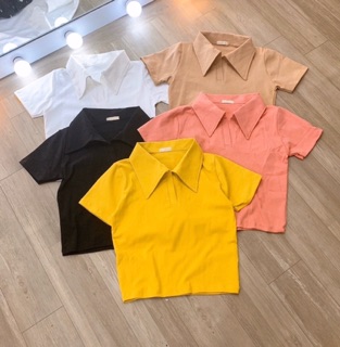 Áo croptop cổ bẻ