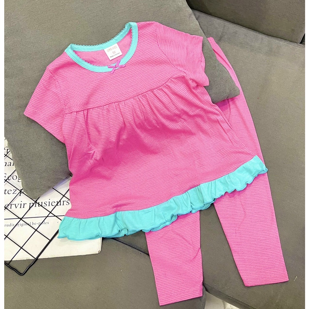 Bộ Đồ Babydoll Cho Bé Gái Size Đại 22-43 Kg Set Quần Dài Áo Cộc Tay Trẻ Em Vải Borip Thoáng Mát Homie Kids