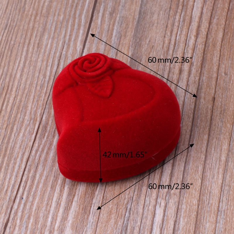 Hộp đựng trang sức hình hoa hồng bằng vải nhung