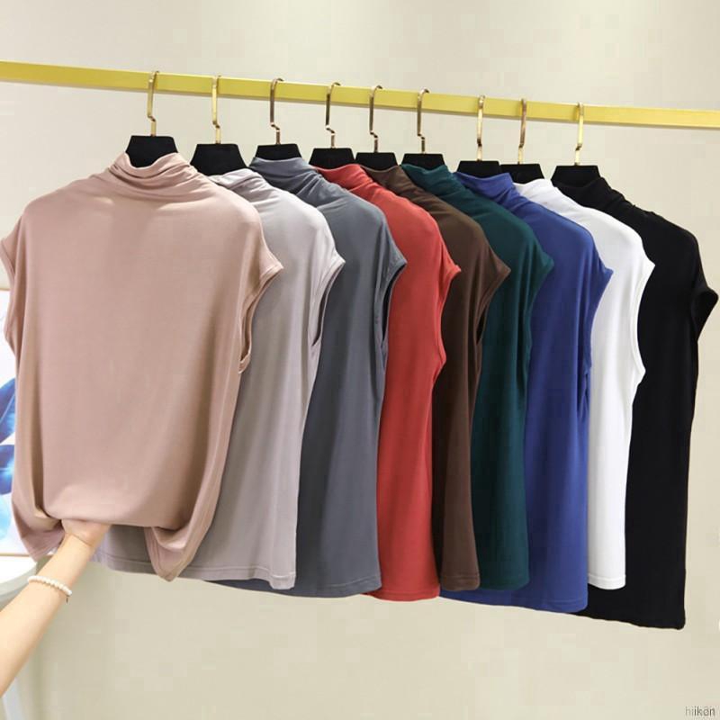 Áo thun sát nách cổ lọ cho nữ