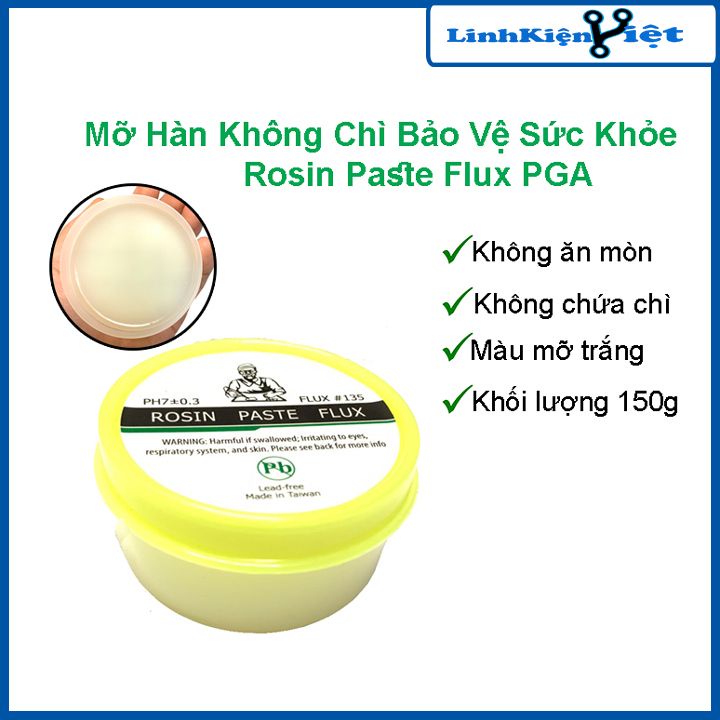 Mỡ hàn không chì bảo vệ sức khỏe Rosin Paste Flux PGA khối lượng 150g