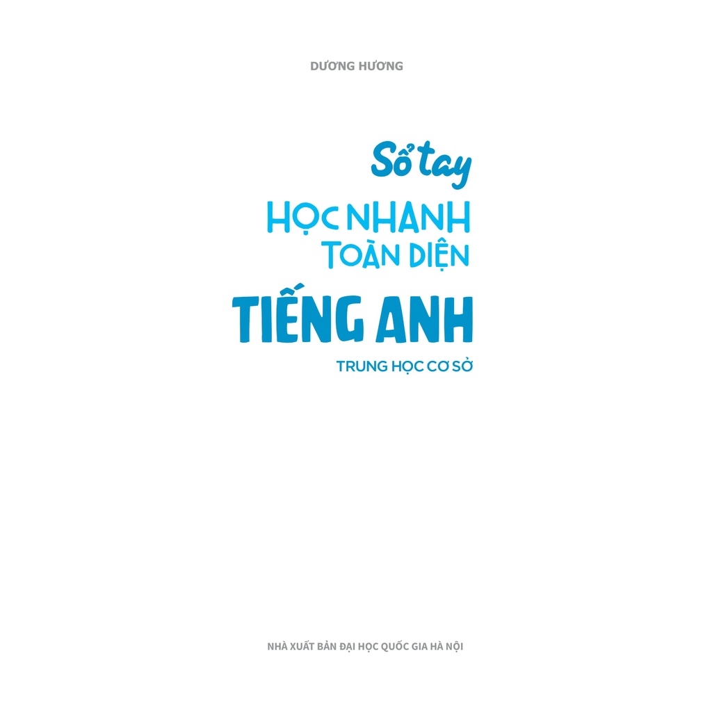 Sách Sổ Tay Học Nhanh Toàn Diện Tiếng Anh THCS