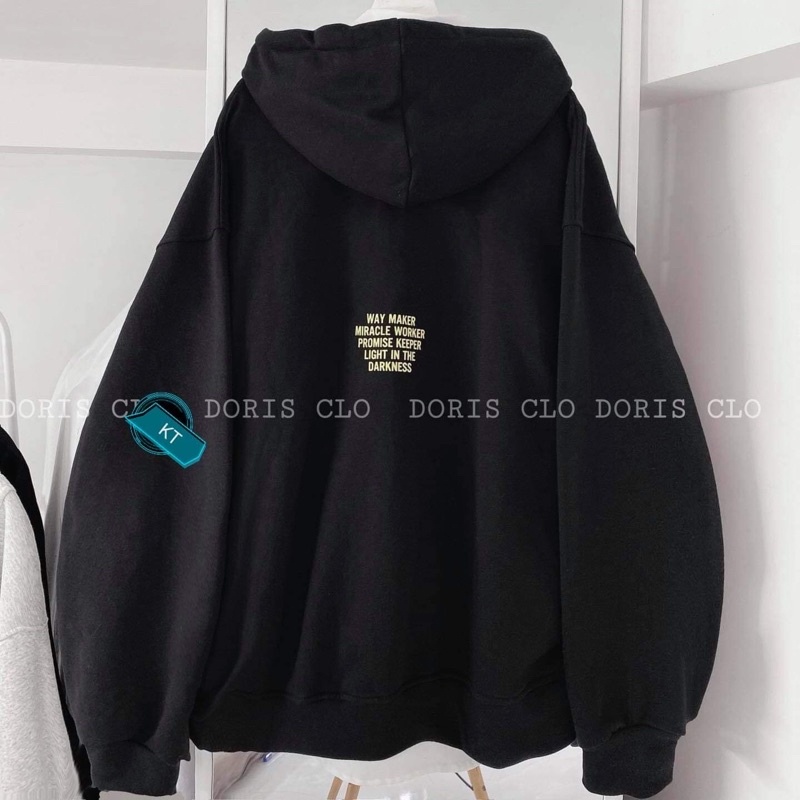 áo hoodie nỉ bông màu đen lô gô vàng chữ G